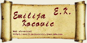 Emilija Kočović vizit kartica